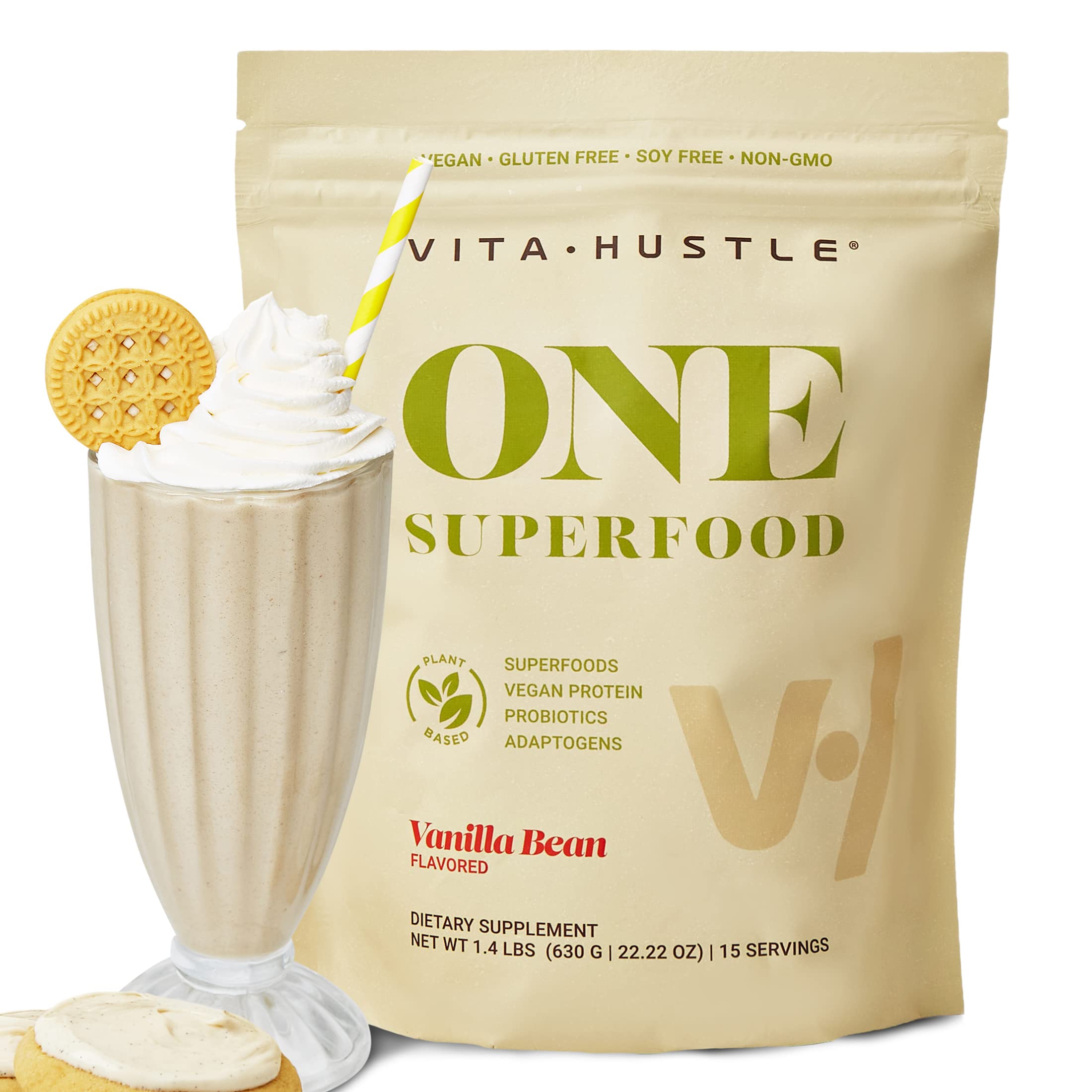 Buy VitaHustle ONE Superfood Protein Powder Vanilla, 20G Vegan Protein