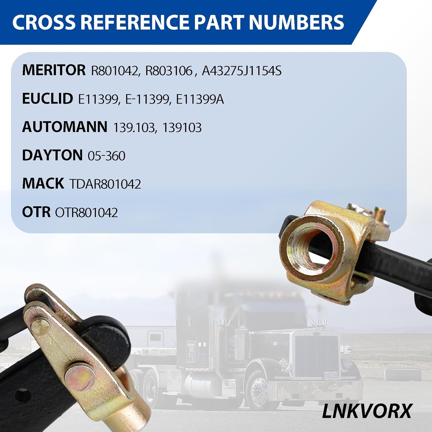 R801042 Automatic Slack Adjuster - 1.5" x10 Spline Teeth 6" Lever Auto Slack Adjuster with Clevis Fit - Slack Adjuster Replacement for Meritor R801042 801042 R803106 803106