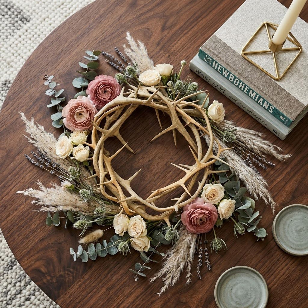Cottage Garden Crown of Thorns Real Wood in Gift Box with Scripture Tag 6 Inch Round