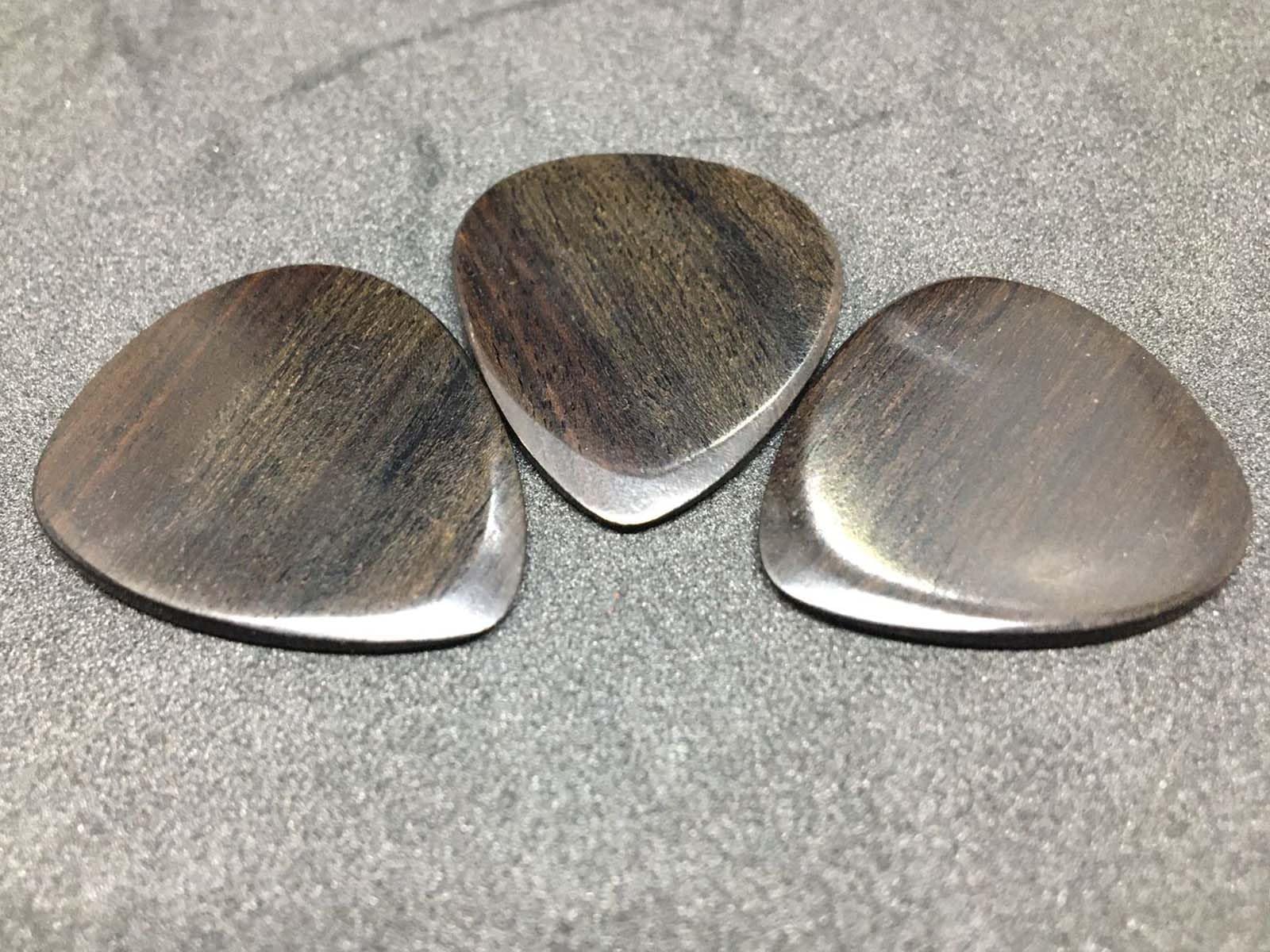 Plettri per chitarra in legno di ebano per chitarra acustica elettrica, nero, confezione da 4
