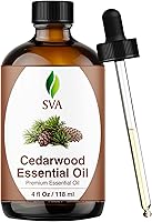 SVAORGANICS Cedarwood Essential Oil 4oz - 100% Pure Natural Cupressus Funebris for Diffuser, Aromatherapy, Hair Skin Care & Massage w/ Dropper