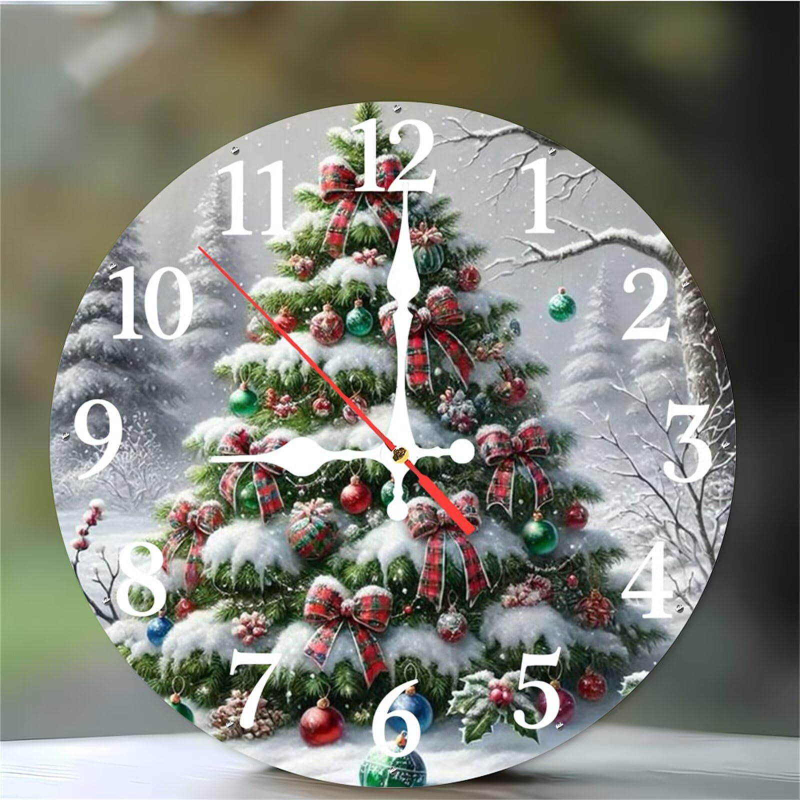 Horloge murale 12 pouces avec mouvement quartz silencieux pour salon et bureau