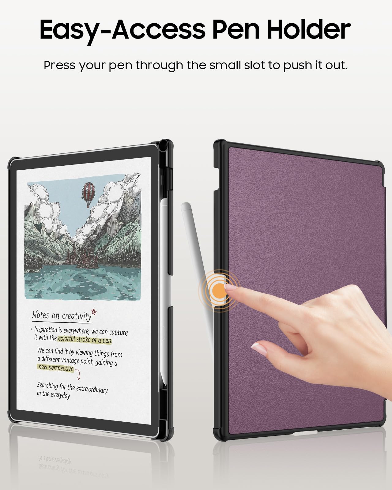 FINTIE Slim Case for 11" Kindle Scribe 3rd Generation 2025 and Kindle Scribe Colorsoft 1st Generation 2025 - [Built-in Pen Holder] Lightweight PU Leather Folio Cover Auto Sleep Wake, Purple — view 4