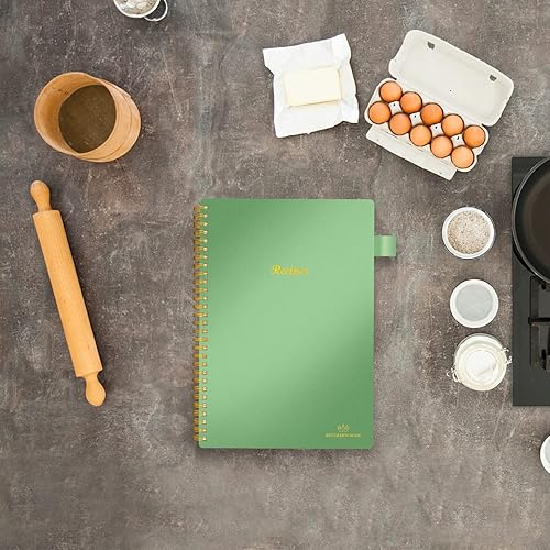 Vista 26 de Libro de recetas para escribir en tus propias recetas, cuaderno de recetas en blanco con pestañas para amantes de la cocina familiar, organizador
