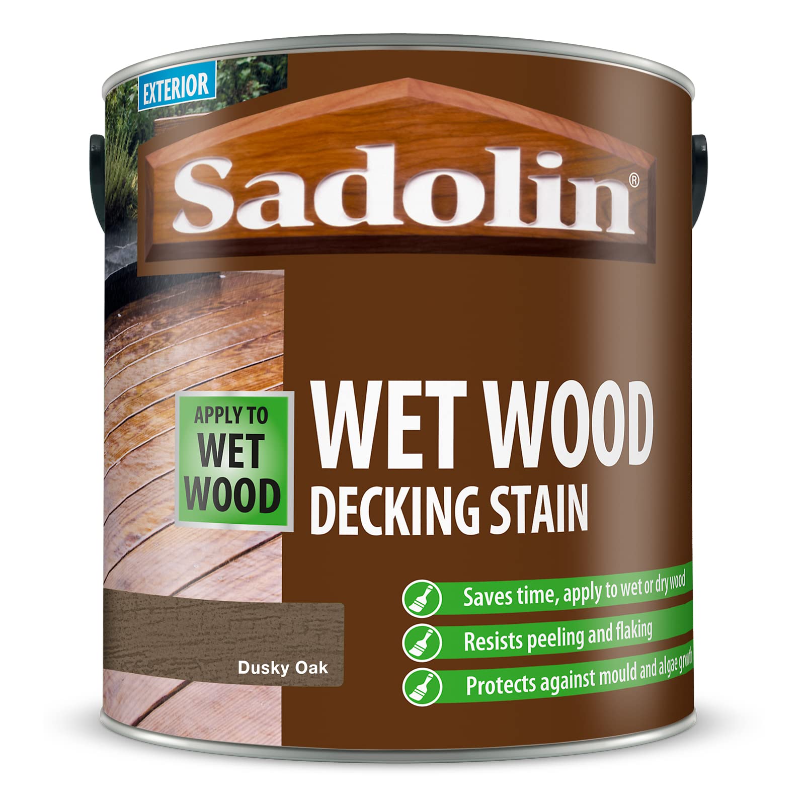 Sadolin Wet Wood Decking Stain 2.5 litre Colour - Dusky Oak