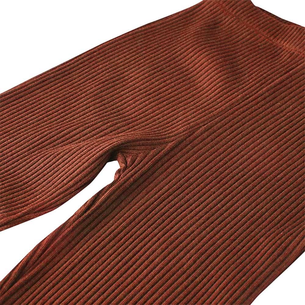 Noomelfish Girls Basic Ribbed Leggings Kids Cotton Kint Footless Full Length Tights Pants (2-14 Years) - Image 4