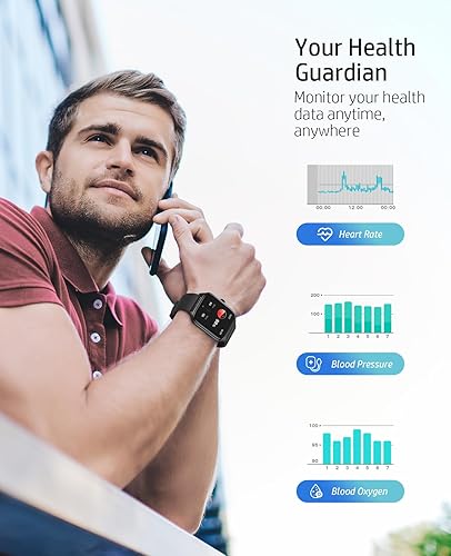 Miniatura 2 de Reloj inteligente para hombre con llamada Bluetooth, rastreador de actividad física de 1.96 pulgadas, pantalla táctil completa HD con monitor de