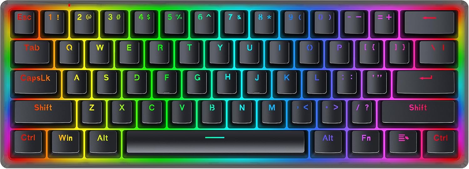 Amazon.com: Redragon 60% Keyboard Mechanical, Mini Wired Gaming ...