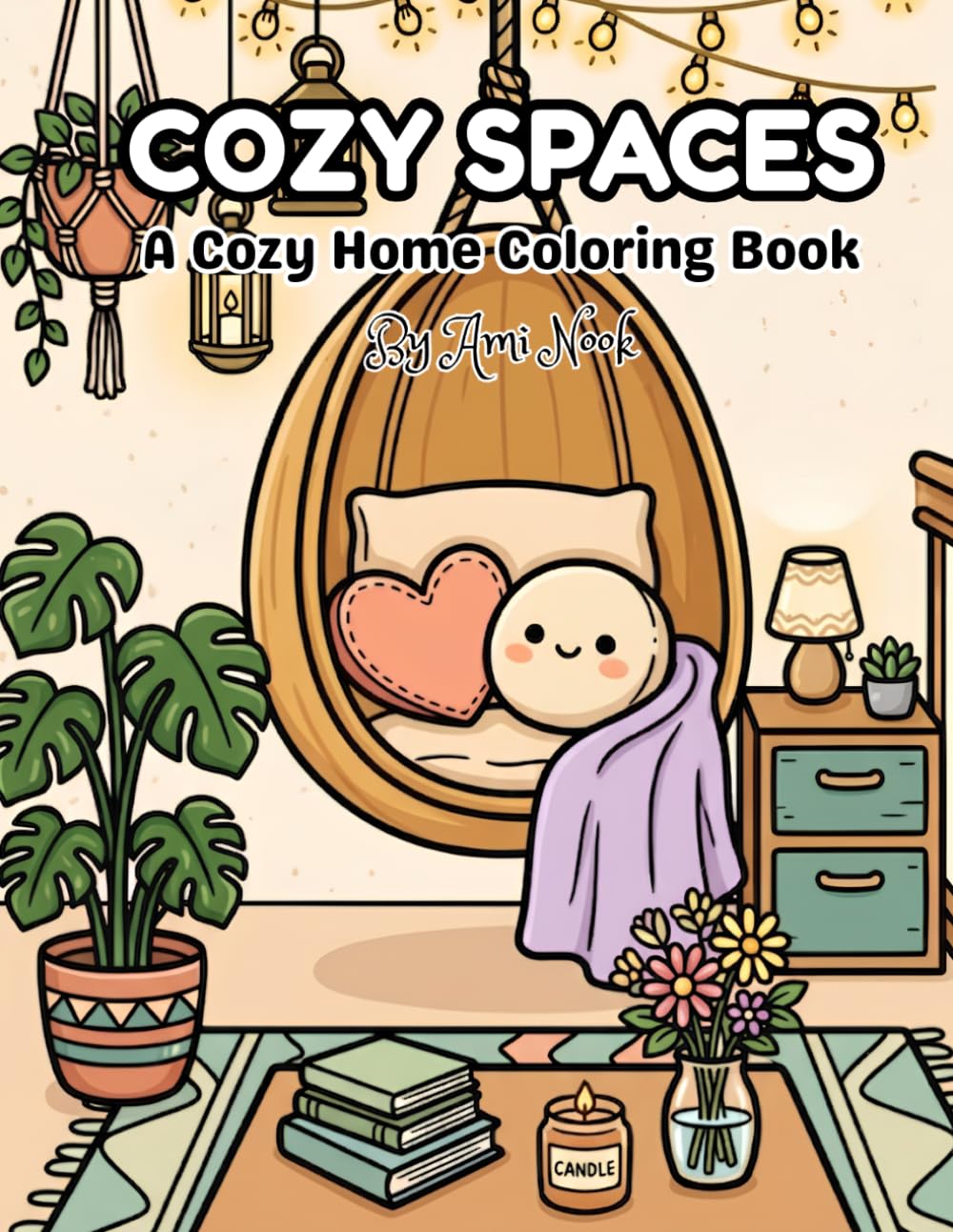 Cozy Spaces: A Cozy Home Coloring Book, Bold and Easy Relaxing Interiors for Adults and Teens