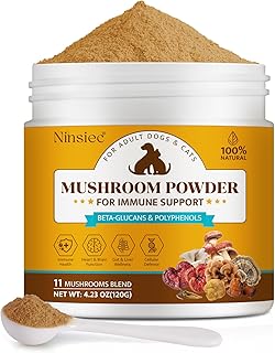 Mushroom Powder Blend for Lumps and Bumps, Lipoma for Dogs & Cats, Organic 11 Mushroom Powder Blend Natural Dog Probiotic & Immune Support Chaga, Reishi, Lion's Mane, Turkey Tail Mushroom