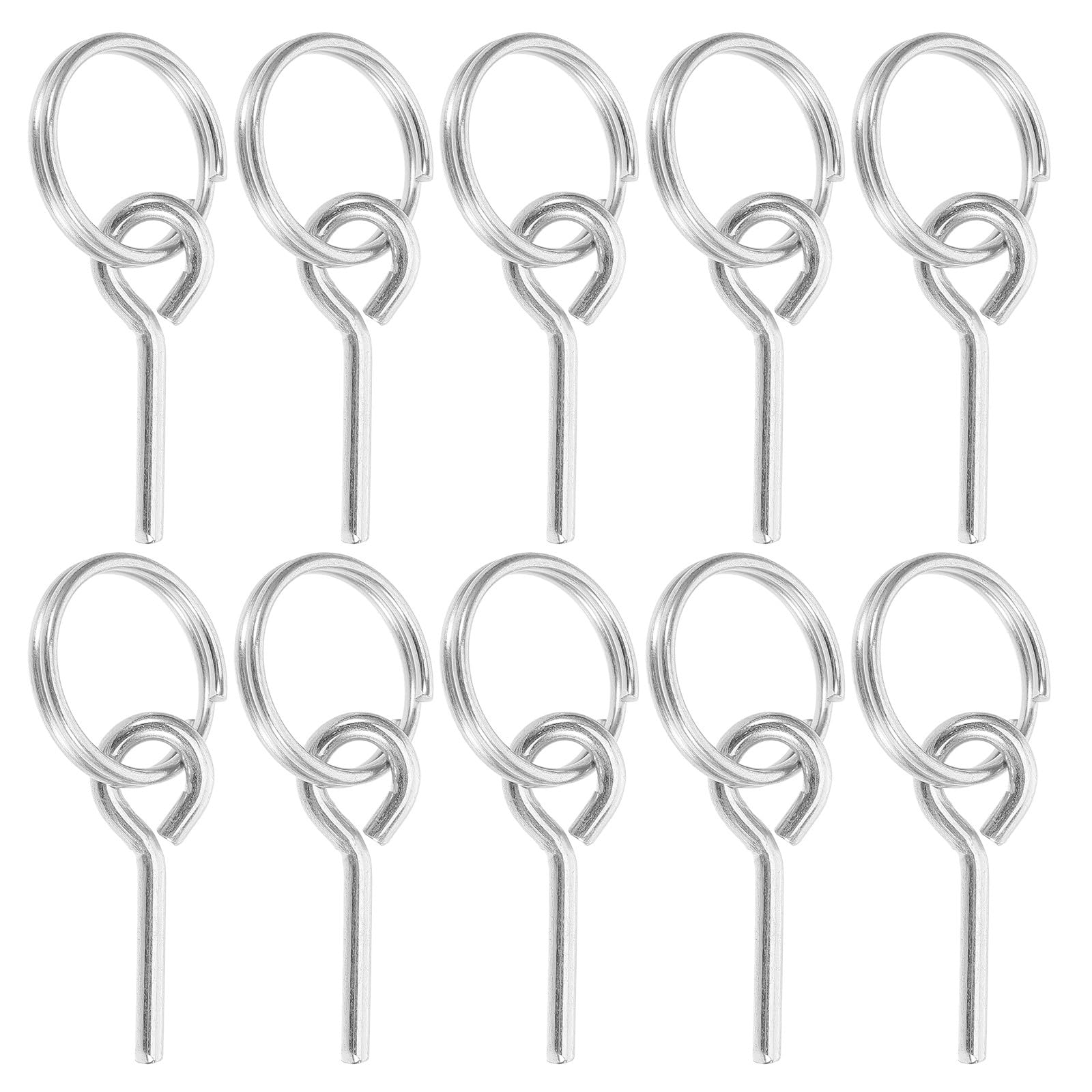 Kisangel 10Pcs Tent Connect Pins Metal Rope Rings Outdoor Tent Pole Connectors Galvanized Iron Camping Accessories for Hiking and Diy