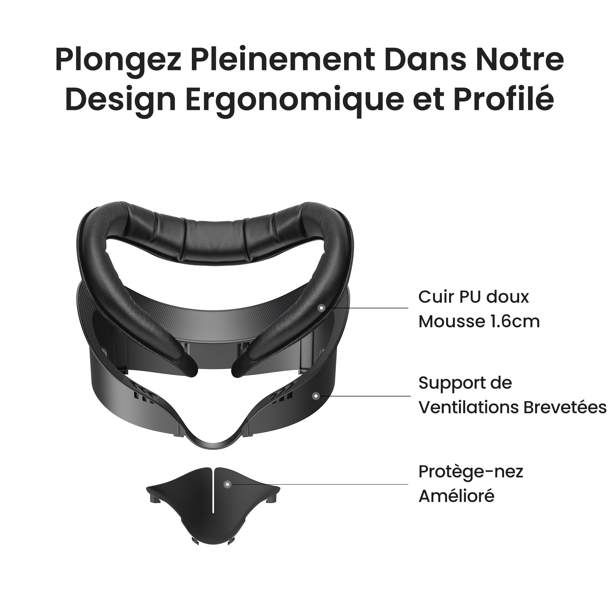 KIWI design V3 Face Cover, Coussinets d'Interface Faciale Compatible avec Meta Quest 3, Non Compatibles avec Meta Quest 3s