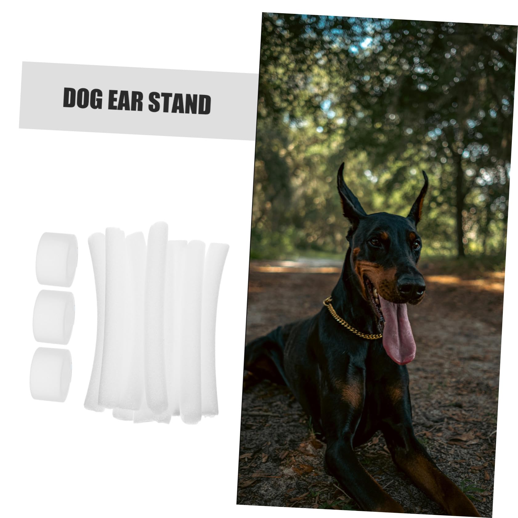 10 Pièces Support Oreille Chien Mousse avec Ruban Adhésif Accessoires Redresseurs Oreilles Chiot Debout pour Petits et Moyens Chiens