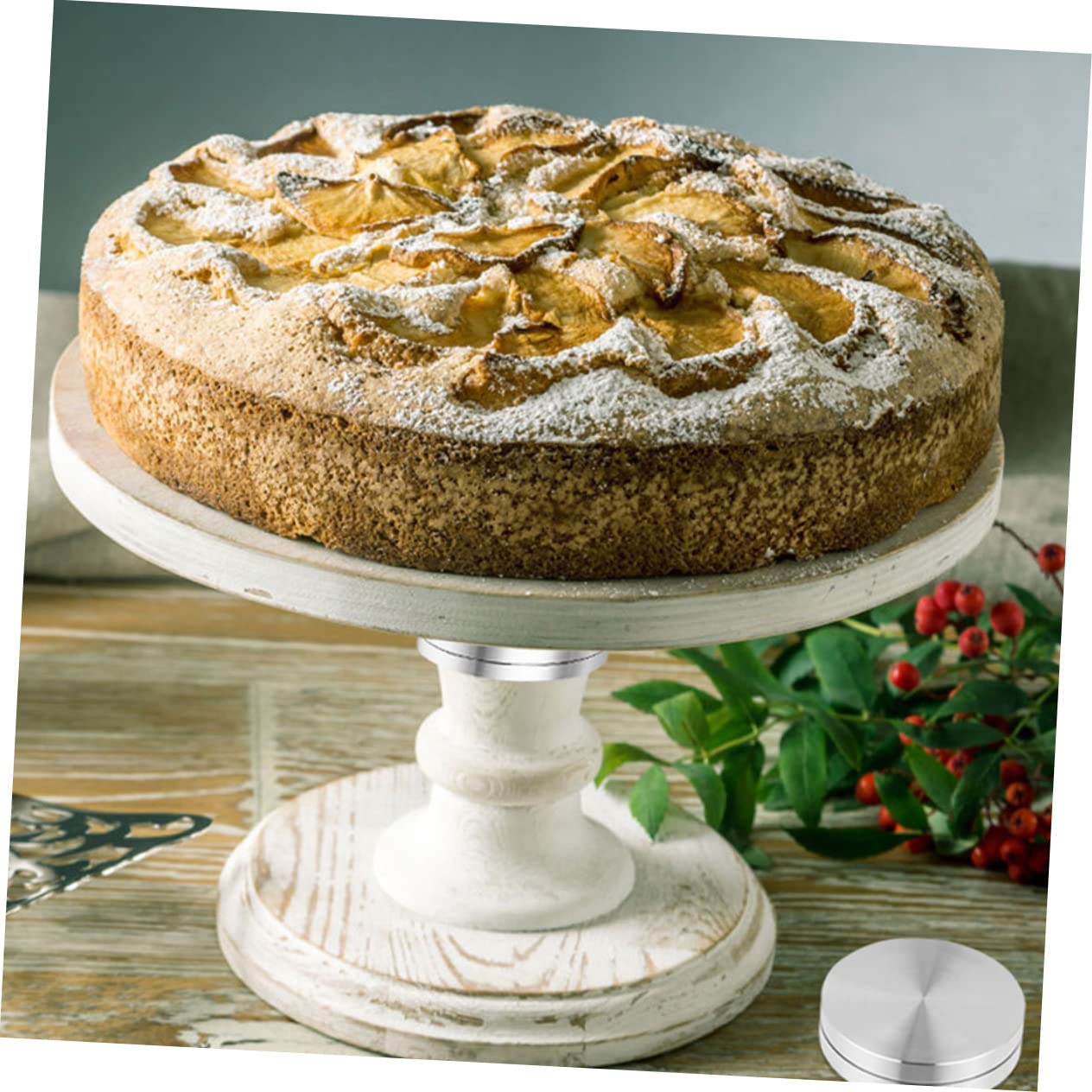 Ciieeo 3 Set Di Cuscinetti Per Giradischi Da Tavolo Base Per Giradischi in Materiale in Lega Di Alluminio Per Espositore Piatto Per Servire Torte 2 Pezzi * 3
