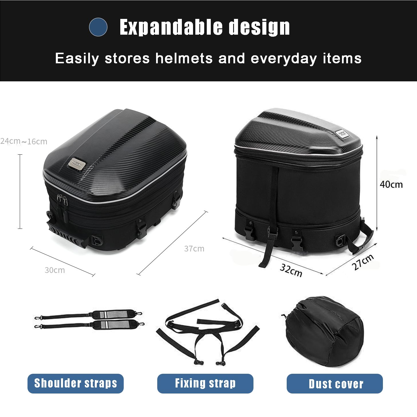 Borsa Moto per Ducati Diavel Carbon 2011-2018, Laterali Impermeabile per Borsa, Sella per Moto, Sella Posteriore,Eva