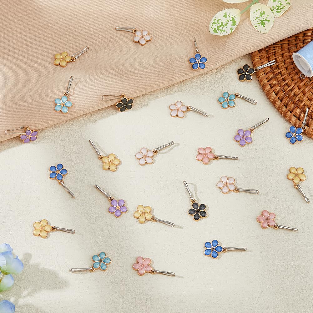 DICOSMETIC 42Pcs Flower Zipper Pull Charms Flower Alloy Zipper Decorative Flowers Zippers Pull Extended Zippers Pulls for DIY Sewing Dress Tailor Craft Backpacks Purses Handbags - Image 4
