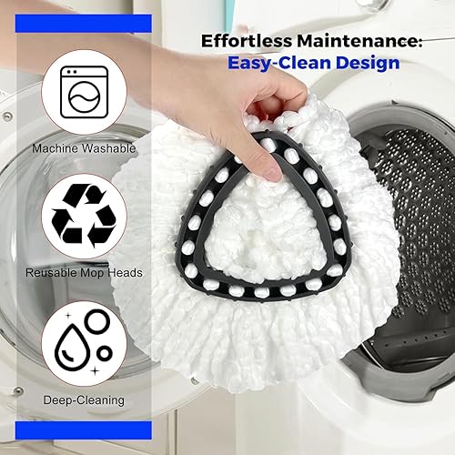 Miniatura 7 de Recambio de cabezal de trapeador de microfibra fácil de limpiar, compatible con el sistema O-Cedar RinseClean Spin Mop de 2 tanques, repuesto para