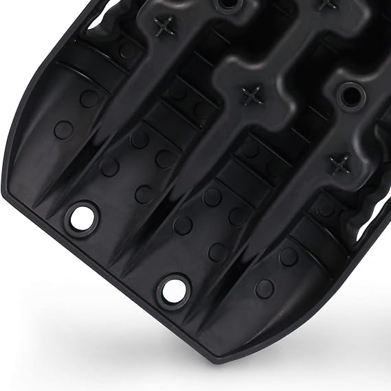 XPV AUTO Recovery Tracks Traction Boards Tire Ladder 4WD Mat for 4X4 Offroad Sand Snow Mud(Black)
