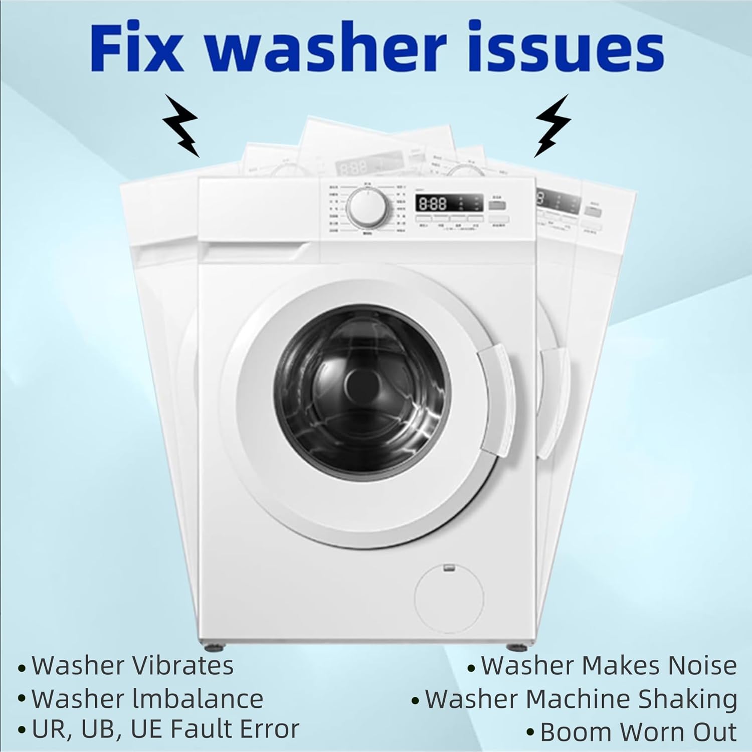 Upgraded DC97-16350U DC97-16350T Washer Suspension Rod Kit for Samsung WA50R5200AW/US WA50R5400AV/US WA45T3200AW/A4 WA45N3050AW/A4 Washing Machine Replace DC97-05280W DC97-16350S