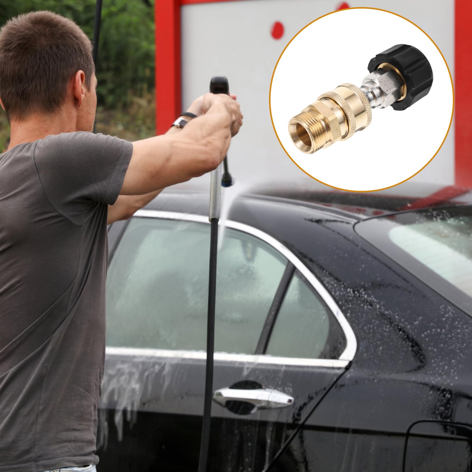 Happyyami 3juegos Adaptador Rápido De Manguera De Alta Presión Hidrolavadoras Conector De Latón para Limpieza De Coches y Jardines Fácil Instalación y Uso