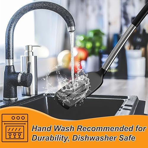 Miniatura 7 de Yoehka Juego de utensilios de cocina de silicona para utensilios de cocina antiadherentes, 4 espátulas de silicona resistentes al calor y cuchara