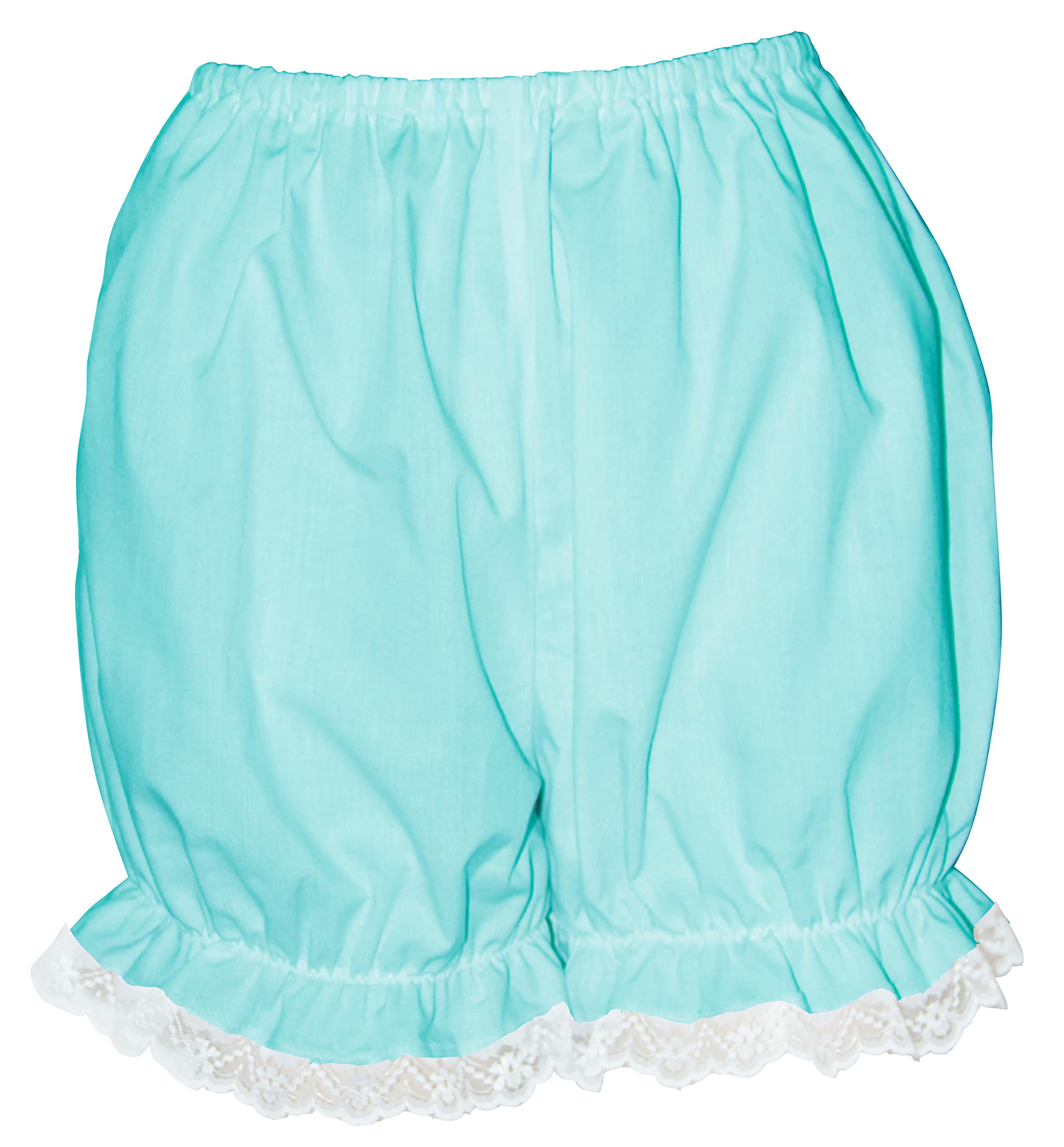 Brigitta Women's Blue Victorian/Edwardian Bloomers - Pantaloons With Lace Trim Fancy Dress Sissy Knickers (, Large)