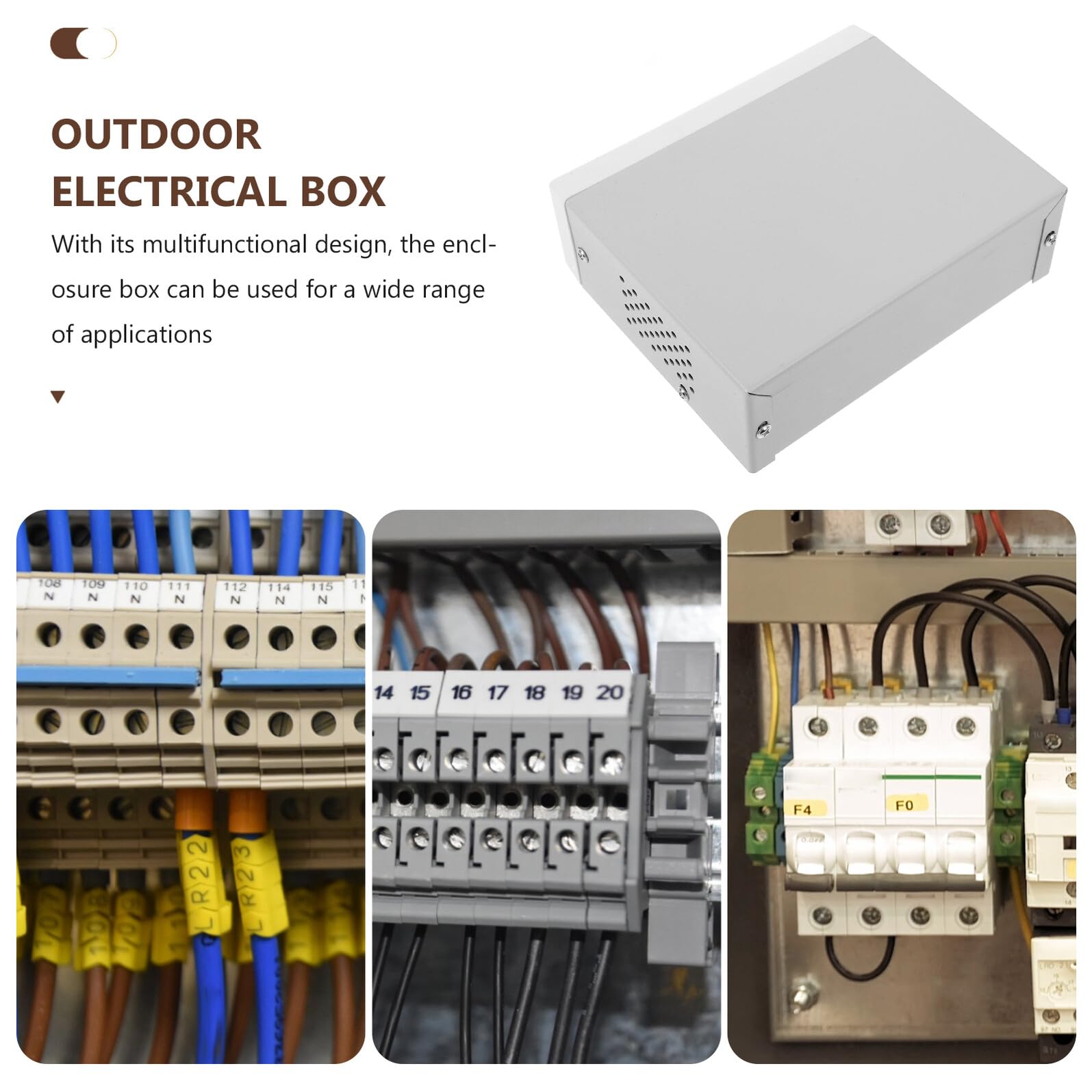 KOMBIUDA Scatola di Progetto in Metallo 50X150X120Mm Frontale e Posteriore Grigio Contenitore per Elettronica Custodia Elettrica Esterna per Installazioni e Progetti Elettronici