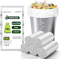 Vista 10 de Pequeñas bolsas de basura compostables – Mini bolsa de basura biodegradable de 1.2 galones, sin fragancia y fácil desgarre, a granel, forros