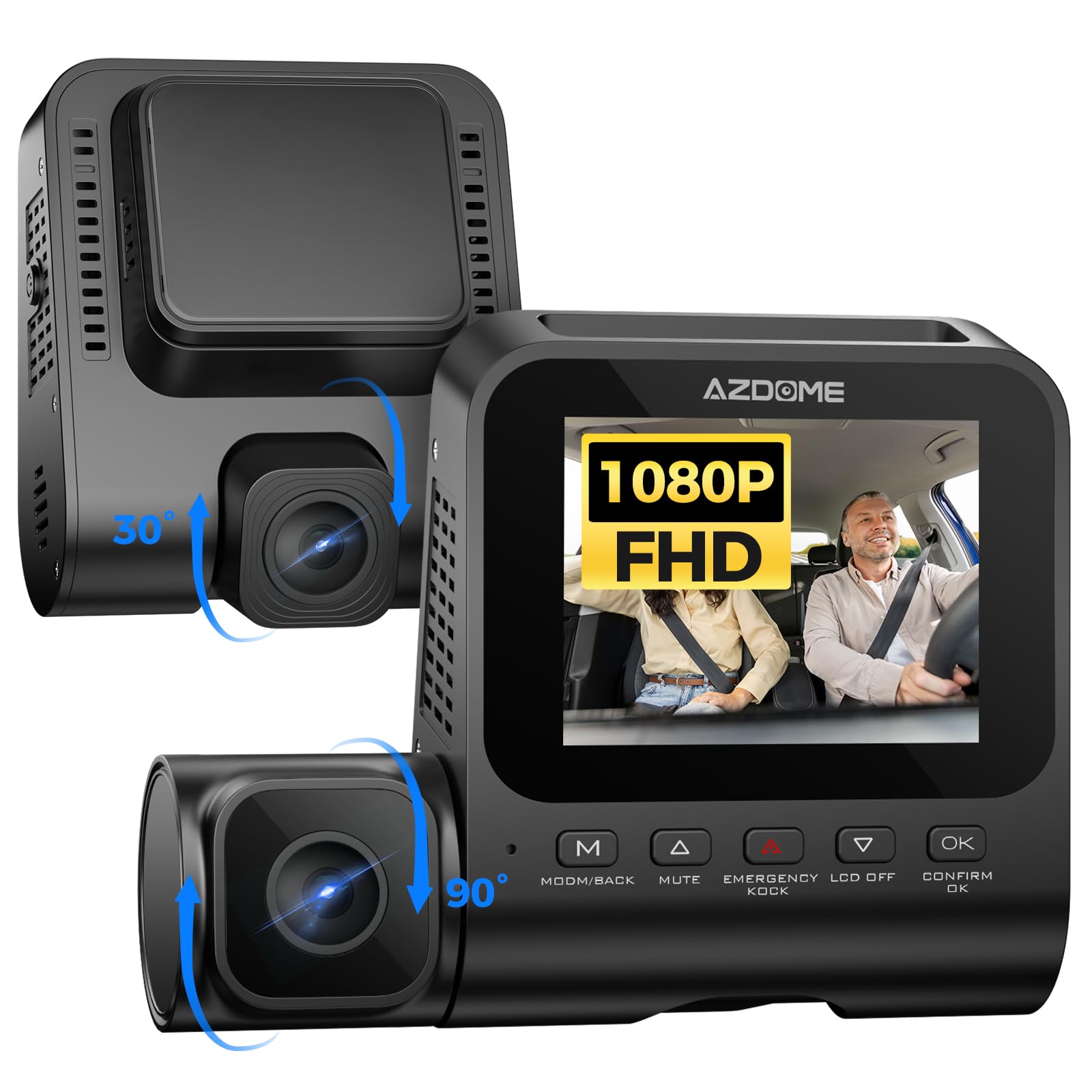 Amazon.com: AZDOME V600 1080P Dual Dash Cam Front and Inside, 3