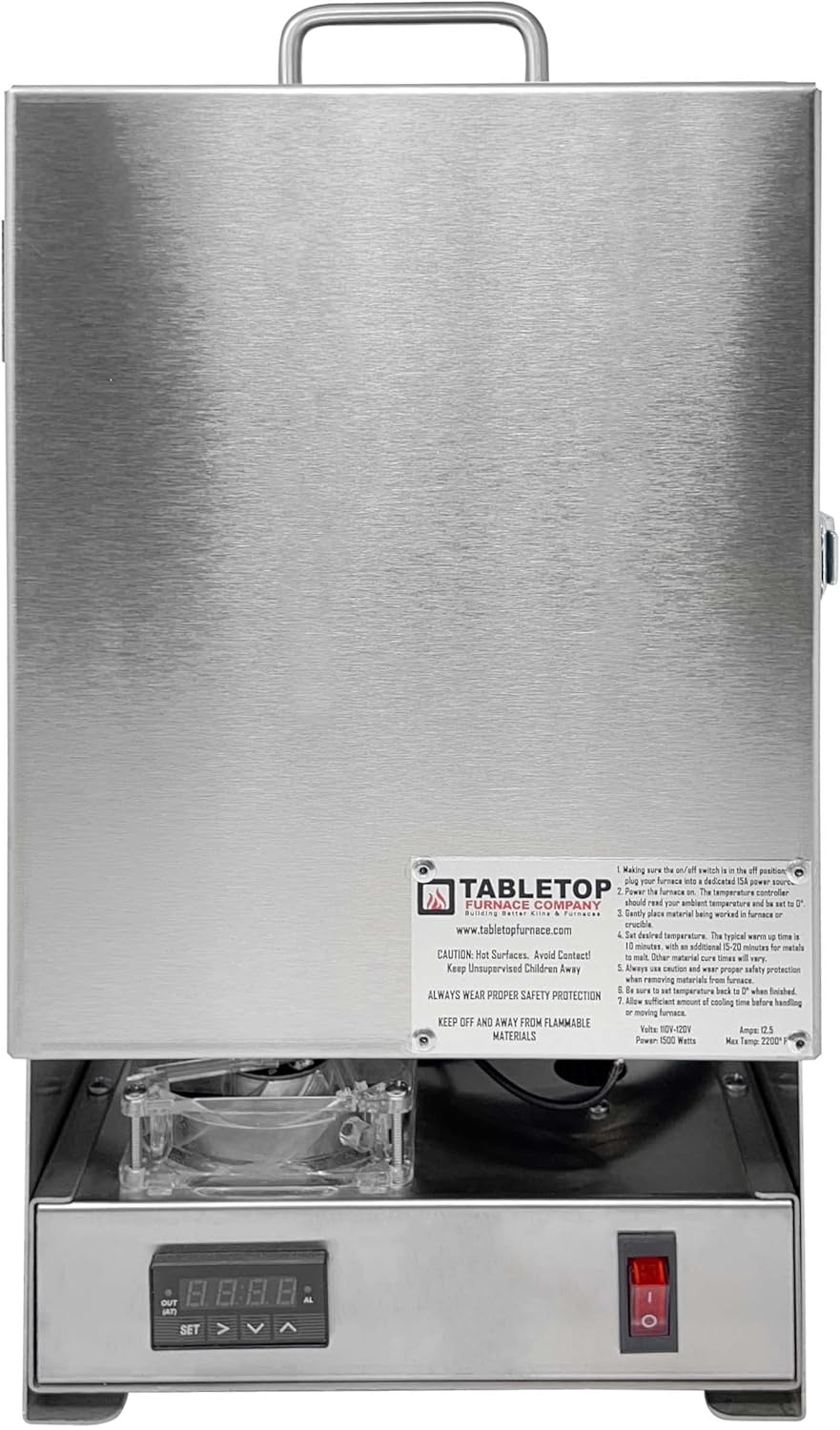 Tabletop XT HiTemp 2200 Degree Electric Burnout Oven Kiln 8" Tall Chamber with Vent