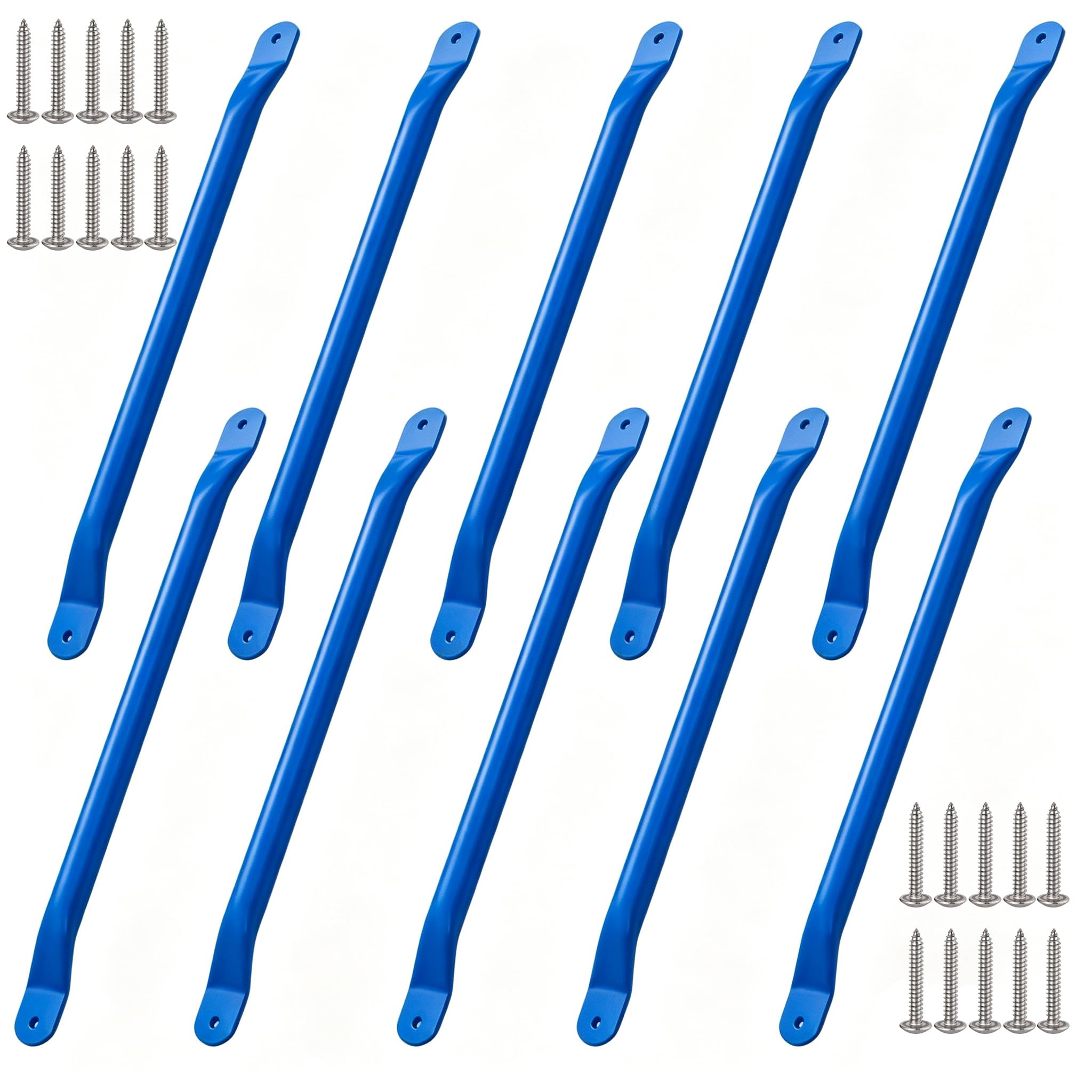 Kit de barras de metal de 21 pulgadas, peldaños de escalera resistentes para niños, juego de columpios para patio trasero y patio trasero y accesorios de juego (azul)