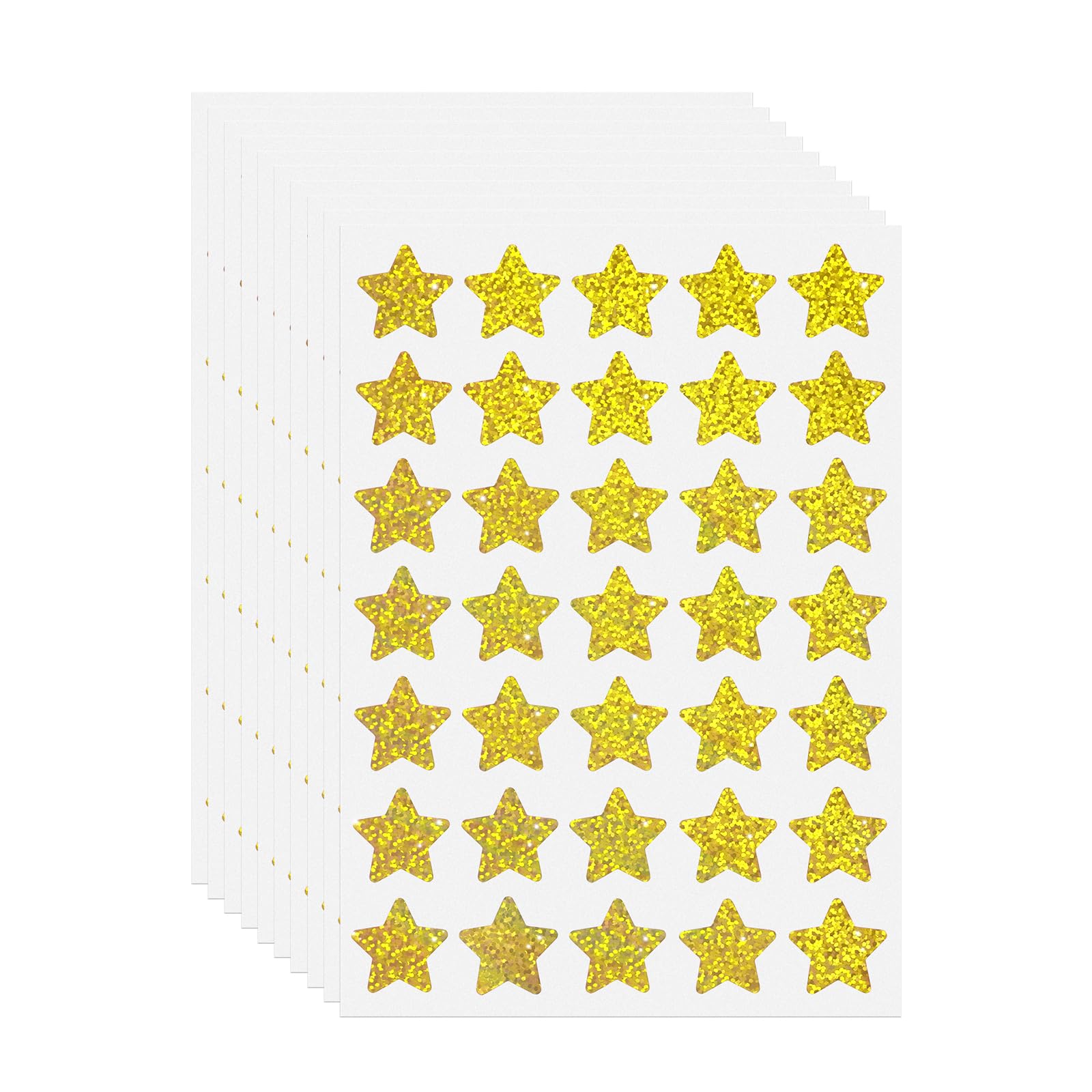 FINDAT Gold Stickers 25mm Glitter Star Sticker Vinyl Waterproof Self-Adhesive Decals for Classroom Rewards DIY 350PCS