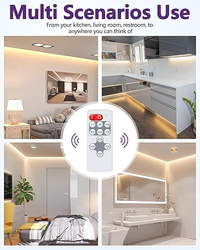 Miniatura 7 de HitLights Mini control remoto RF para tira de luces LED de un solo color, CC 5-24V, atenuador inalámbrico de 12 teclas con modo de efecto dinámico,