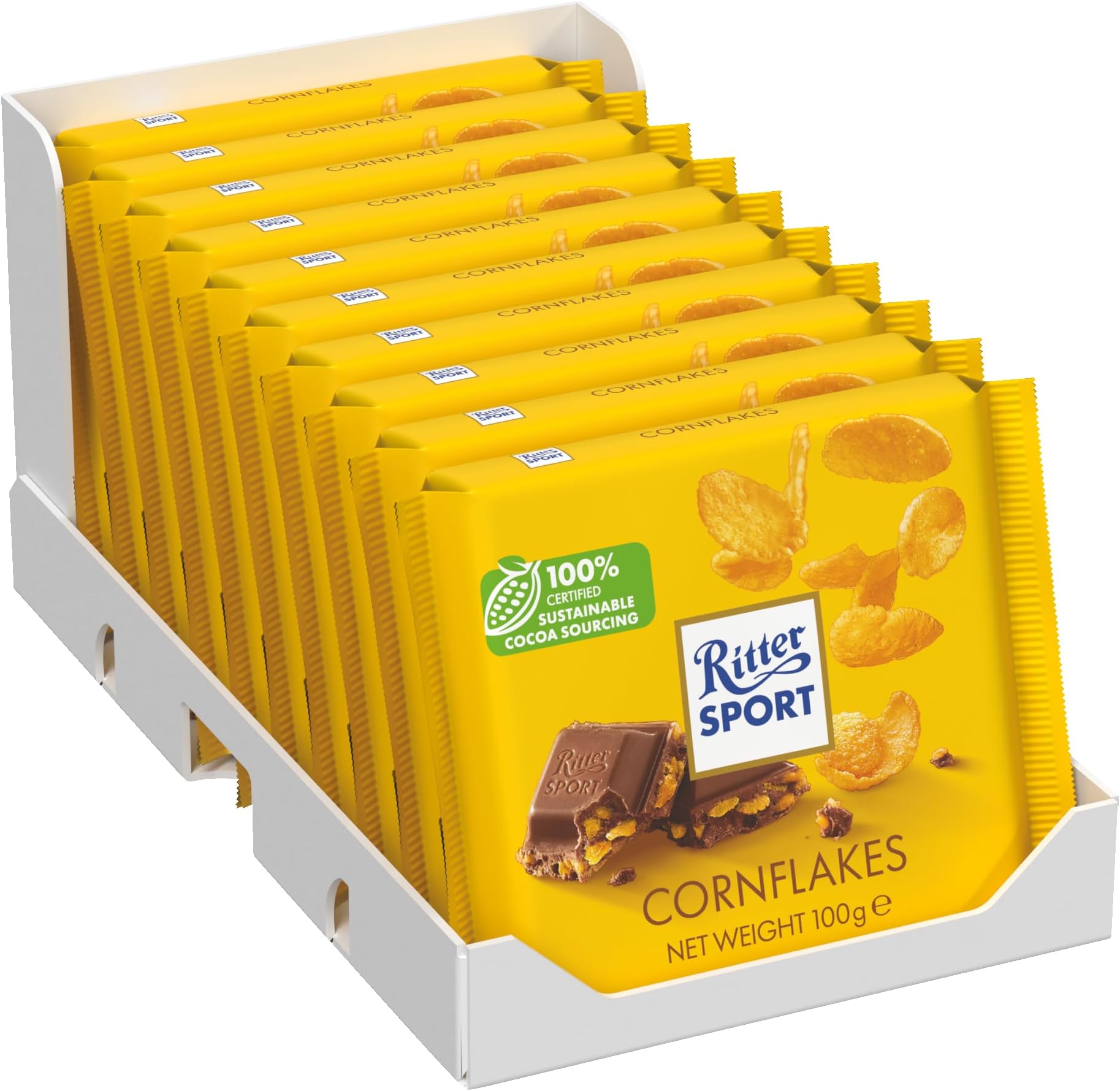Cornflakes Milk Chocolate - 100g Pack of 10 - Crunchy Cornflakes in Creamy Milk Chocolate