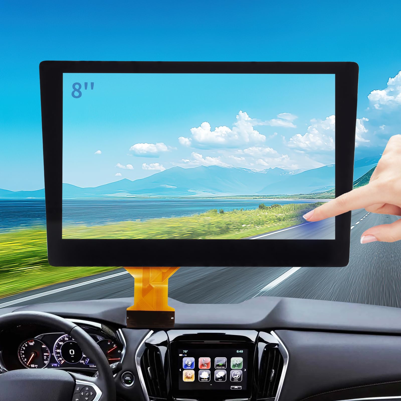 TsuperU Sostituzione del touch screen per il 2018 2019 2020 2021 Chevy Traverse LS LT RS Premier True North Sport Radio Digitizer Schermo Chevy Mylink Display Touchscreen da 8 pollici Sistema di