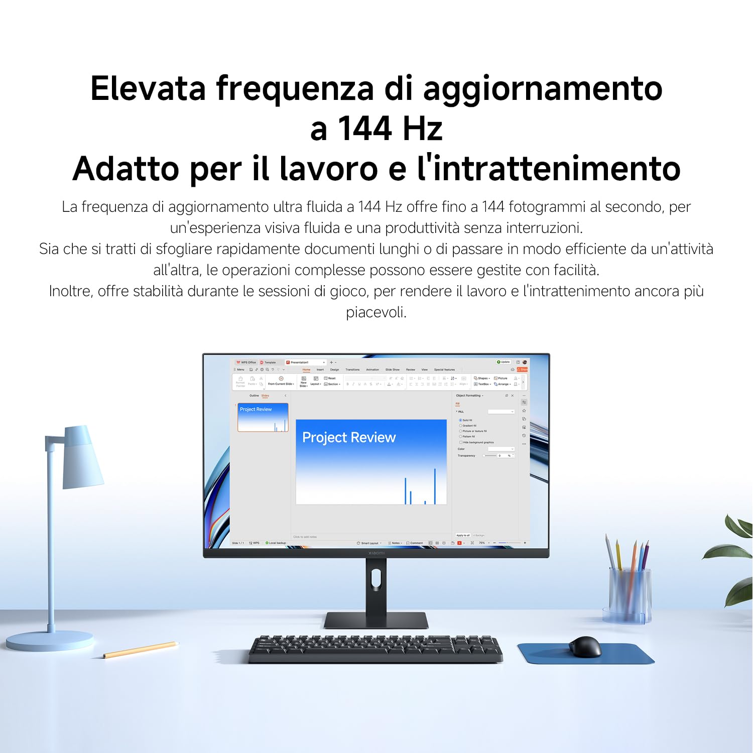 XIAOMI A27i 2026 Monitor FHD da 27 Pollici, 144Hz FreeSync, HDR10, IPS, 99% sRGB, Certificazione TÜV Low Blue Light (1920 x 1080/HDMI 2.0/DP 1.4)