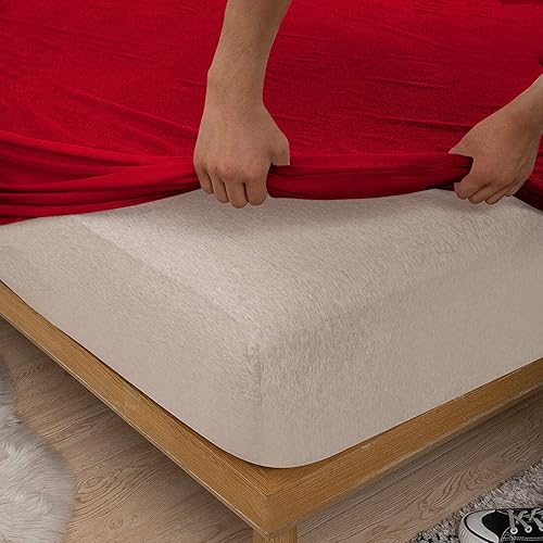 Miniatura 8 de Juego de sábanas de 4 piezas de 100 % algodón dividido en la parte superior california king (sábanas ajustables de tamaño California King) 600