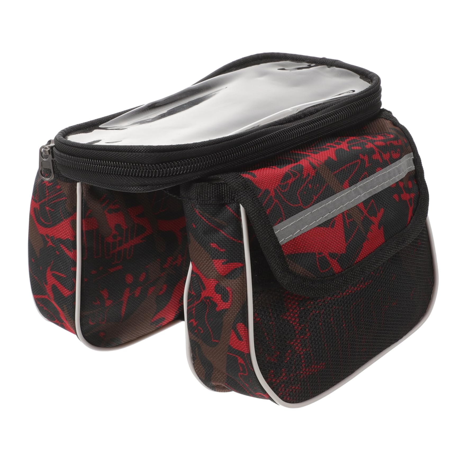 Mikikit Large Capacity Bike Frame Bag Front Pouch for Bicycles Easily Installed Accessory for Road and Mountain Bikes Convenient Storage for Phones and Essentials Camo