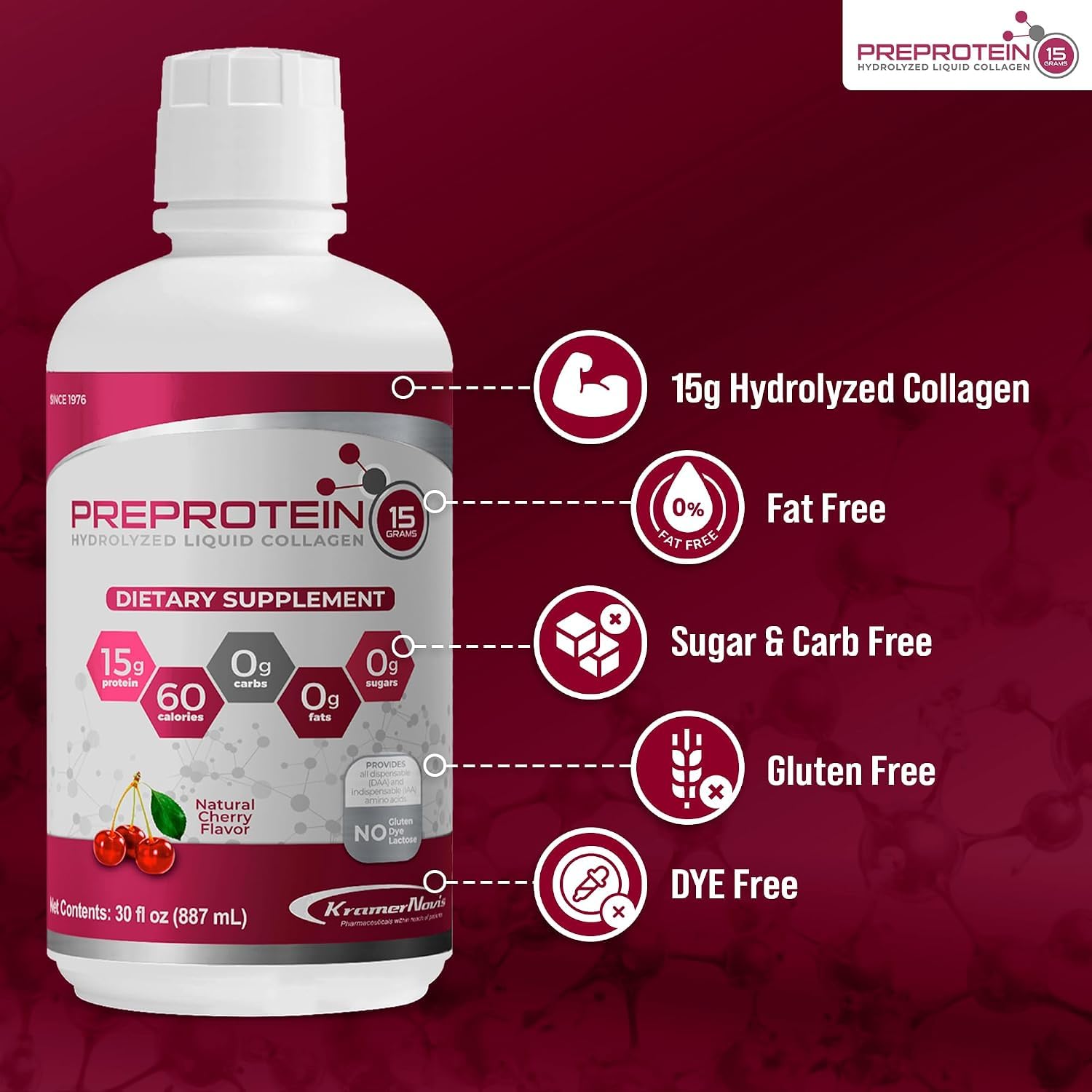 PreProtein 15g Liquid Hydrolyzed Collagen Peptides, 30oz — Amazon image 6