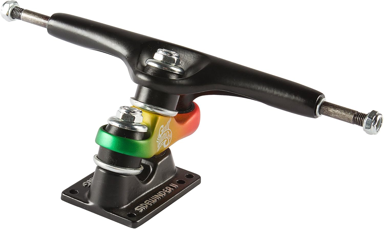 Sidewinder II 185mm Hi Black / Rasta Skateboard Trucks - 10 Axle (Set of 2)