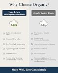 Lane Linen Sheets Queen 100% Organic Cotton Bed Sheets 4Pc - White | GOTS Certified, 4pc Set, 15" Pocket, Percale Weave, Highly Breathable, Machine Washable, Cold Wash Safe, New Home Gift