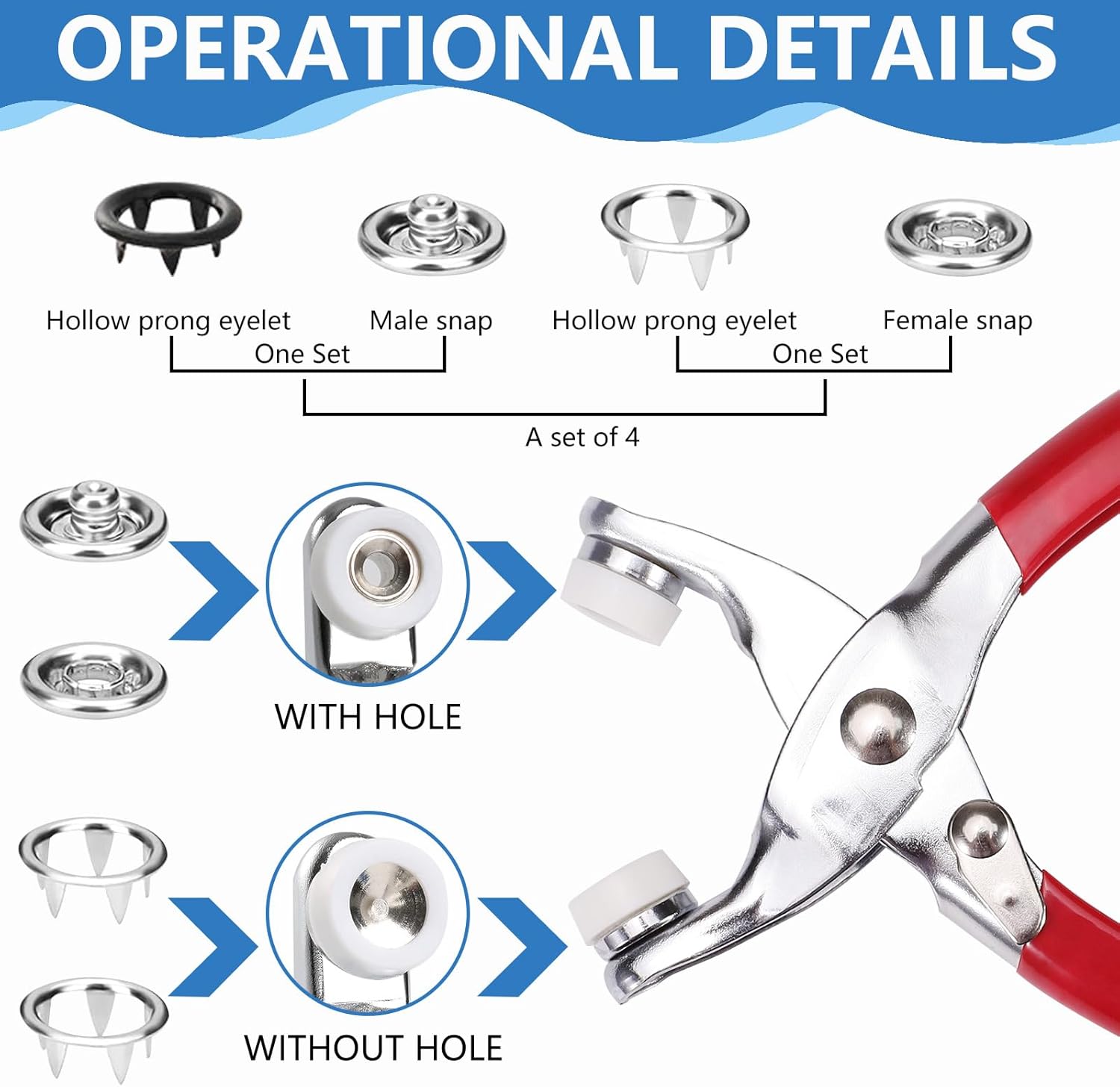 ハンドメイド】スナップボタンの付け方とハンディプレスの使い方【プラスナップ用プライヤー】 | わが家のここち。 ASTIMESA 200セット メタルスナップボタンキット 9.5mmスナップ布用 ファスナープライヤープレスツール付き ボタンスナ