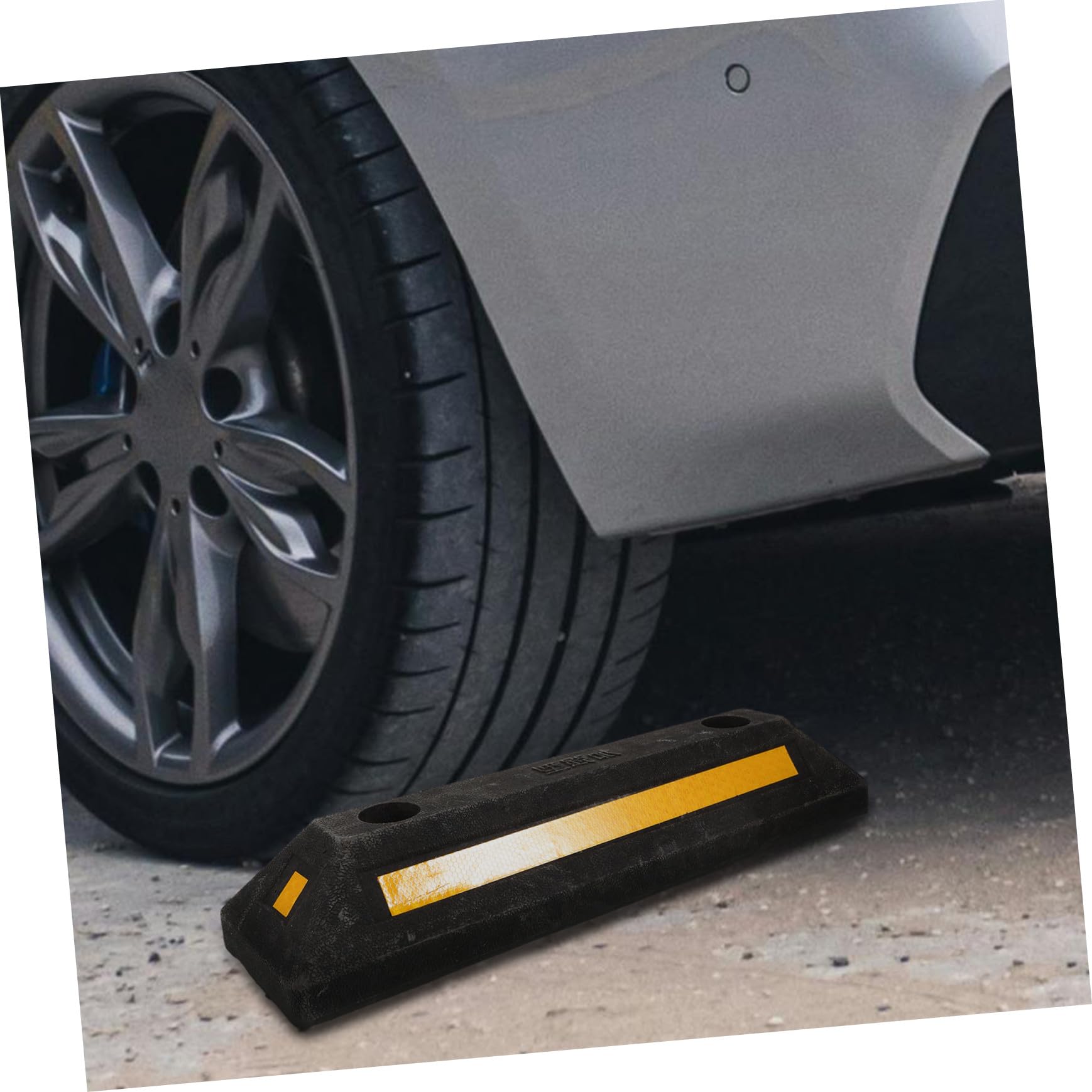 Healifty Tope de Rueda de Goma para Garaje Portátil Que Previene el Retroceso del Vehículo, Calzo Resistente para Ruedas y Estacionamiento Seguro