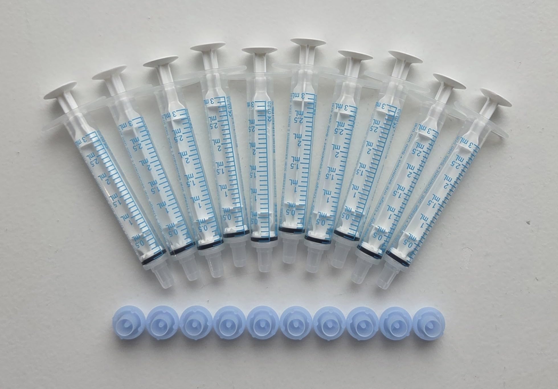 ExactaMed Oral Liquid Medication Syringe 3cc/3mL 10/PK Clear Medicine Dose Dispenser With Cap Exacta-Med BAXTER Comar Latex Free