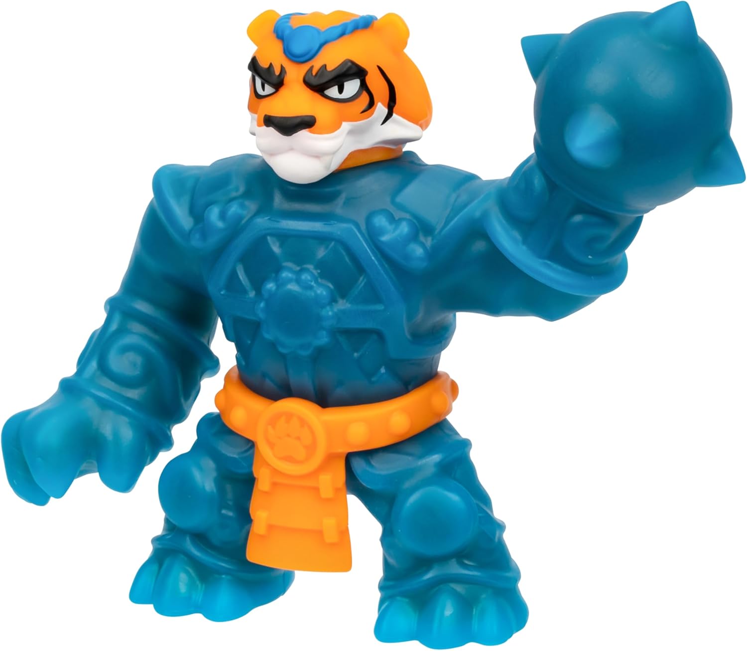 Heroes of Goo Jit Zu Smash Strikers, Squishy Tygor, Squishy Goo Filled Action Figure Armored with The Ultimate Smashing Fist Weapon, Stretch Him Up to 3 Times His Size - Sensory Toys