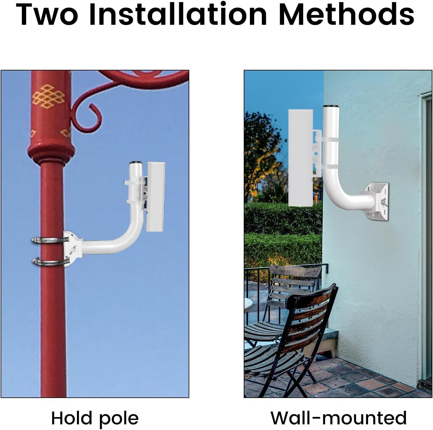 Universal Wireless Bridge Bracket Mount, ubiquiti Wireless Bridge, Pole Mount for Point-to-Point AP Access, Adjustable Bracket for Wall, Eave or Roof Mounting(2 Pack)