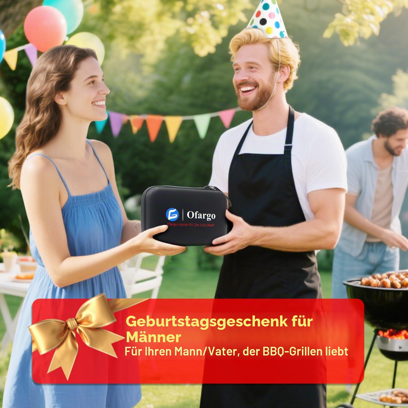 Ofargo Fleischspritze aus 304-Edelstahl, mit 4 Marinadennadeln und Reiseetui für Grill, Räuchern, 57 ml, großes Fassungsvermögen, Bedienungsanleitung und eBook-Rezept