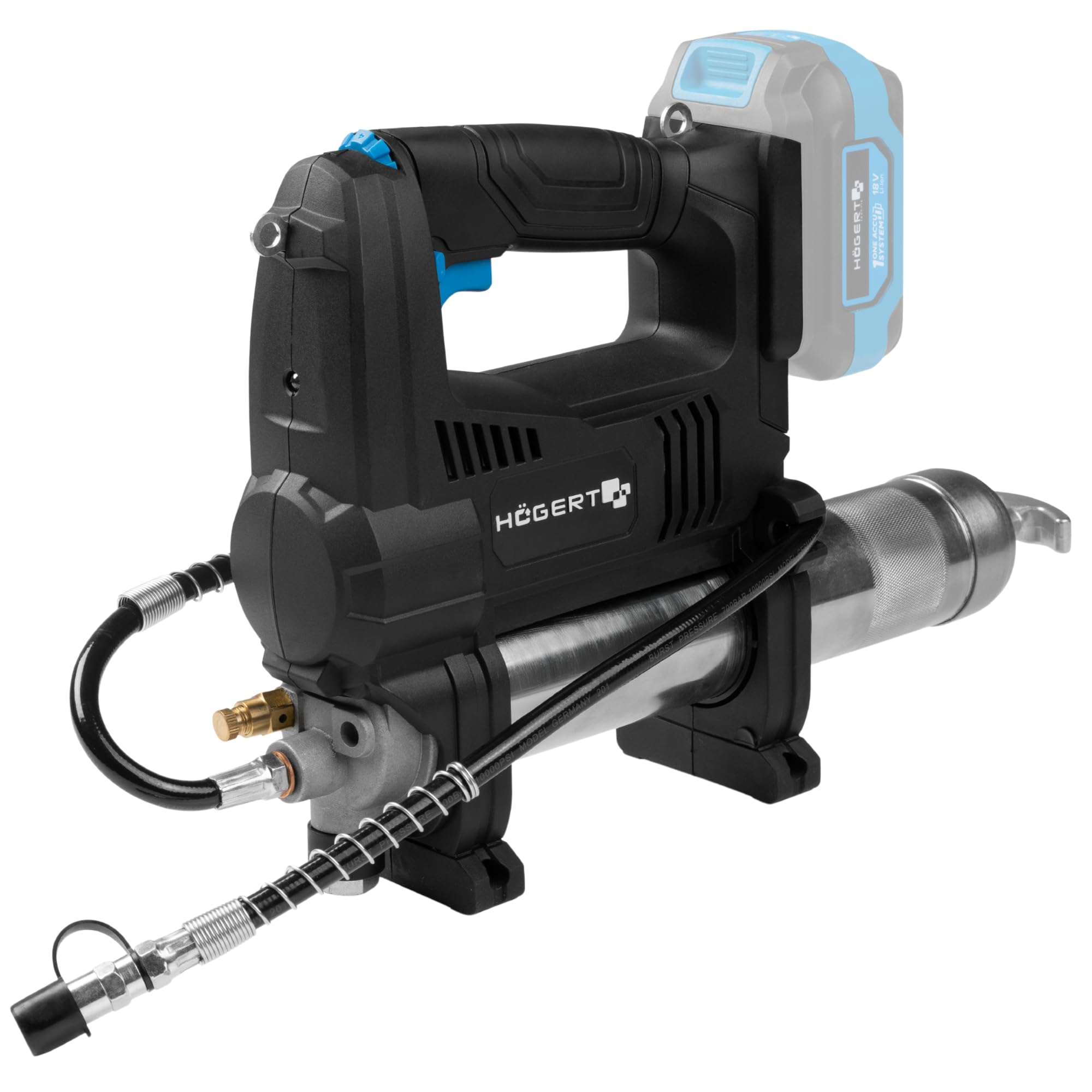Image secondaire de Pistolet à Graisse Sans Fil Högert Technik 18V - Lubrification Haute Pression