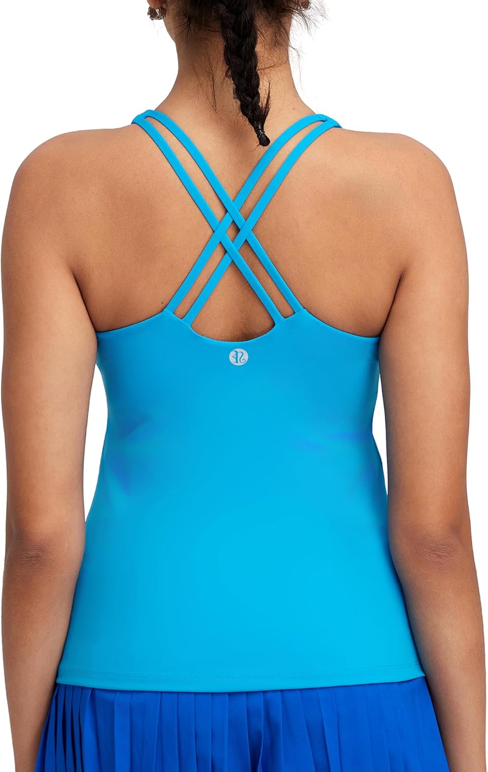 RUNNING GIRL Womens Workout Tank Tops with Built in Bra,Crisscross Back Padded Athletic Compression Shirts Yoga Tops