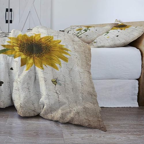 Miniatura 4 de Juego de ropa de cama de 3 piezas con funda de edredón tamaño King, juego de funda de edredón de periódico vintage con 2 fundas de almohada para